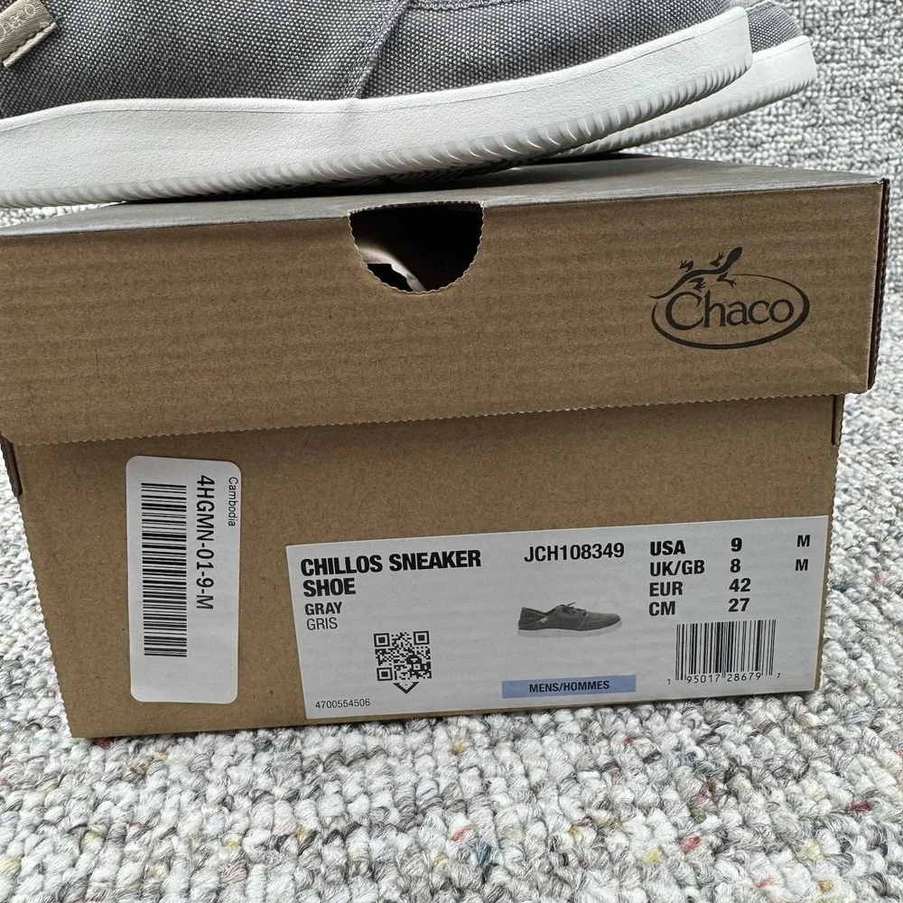 Chaco Chillos Sneaker Mens US 9 Casual Shoes Gray JCH108349 New with Box